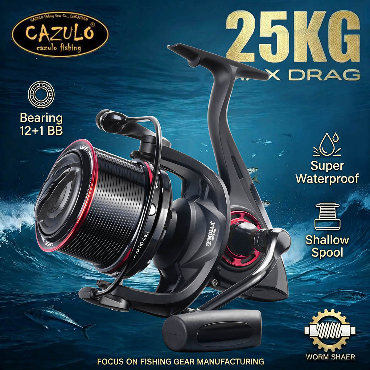 Surf Reel - Carrete de Pesca Giratorio de Largo