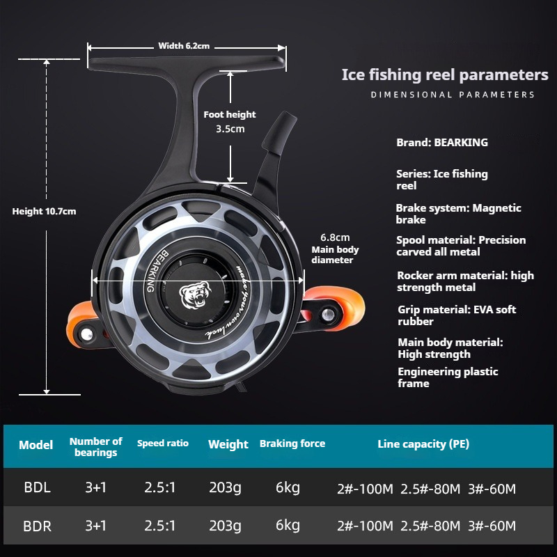 Carrete de pesca en hielo de i - Ice Fishing Reel reseña y precio