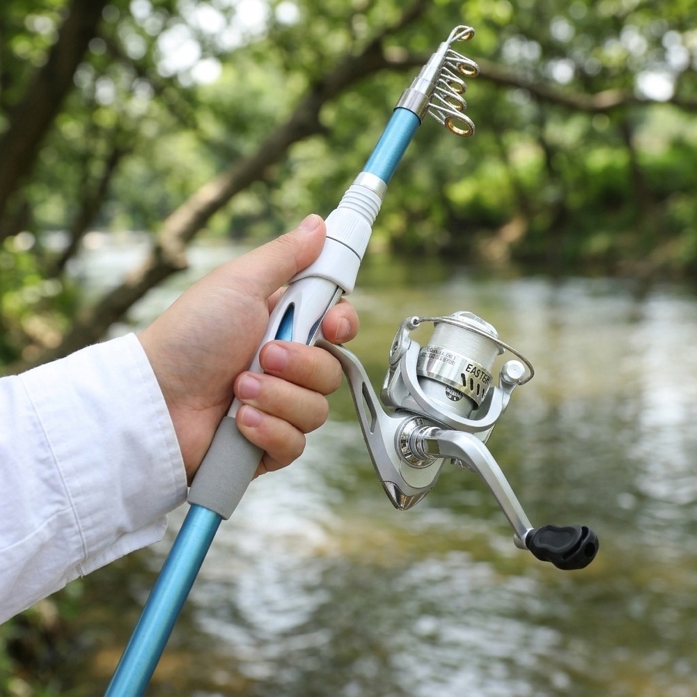 Caña de Pescar Azul y Blanca d - Reel Bag reseña y precio